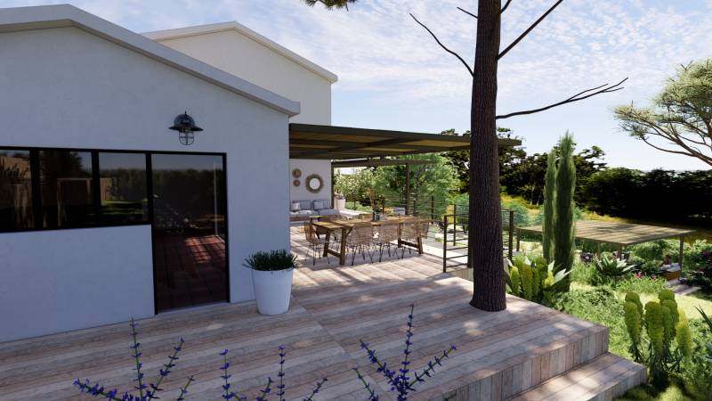 Créez votre oasis provençale : Hacienda Paysage, votre bureau d'étude paysager pour un jardin de 2000 m² à Le Pradet.